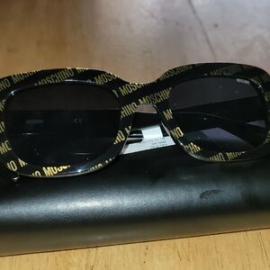 Moschino Black Sunglasses with Gold Lettering